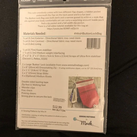 Button Lock Bag Pattern - Picture 3 of 3